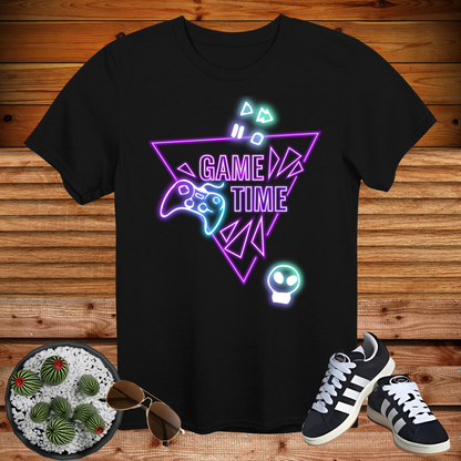 Game Time Neon Gamer T-Shirt – Cool Gaming Glow Tee