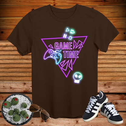 Game Time Neon Gamer T-Shirt – Cool Gaming Glow Tee