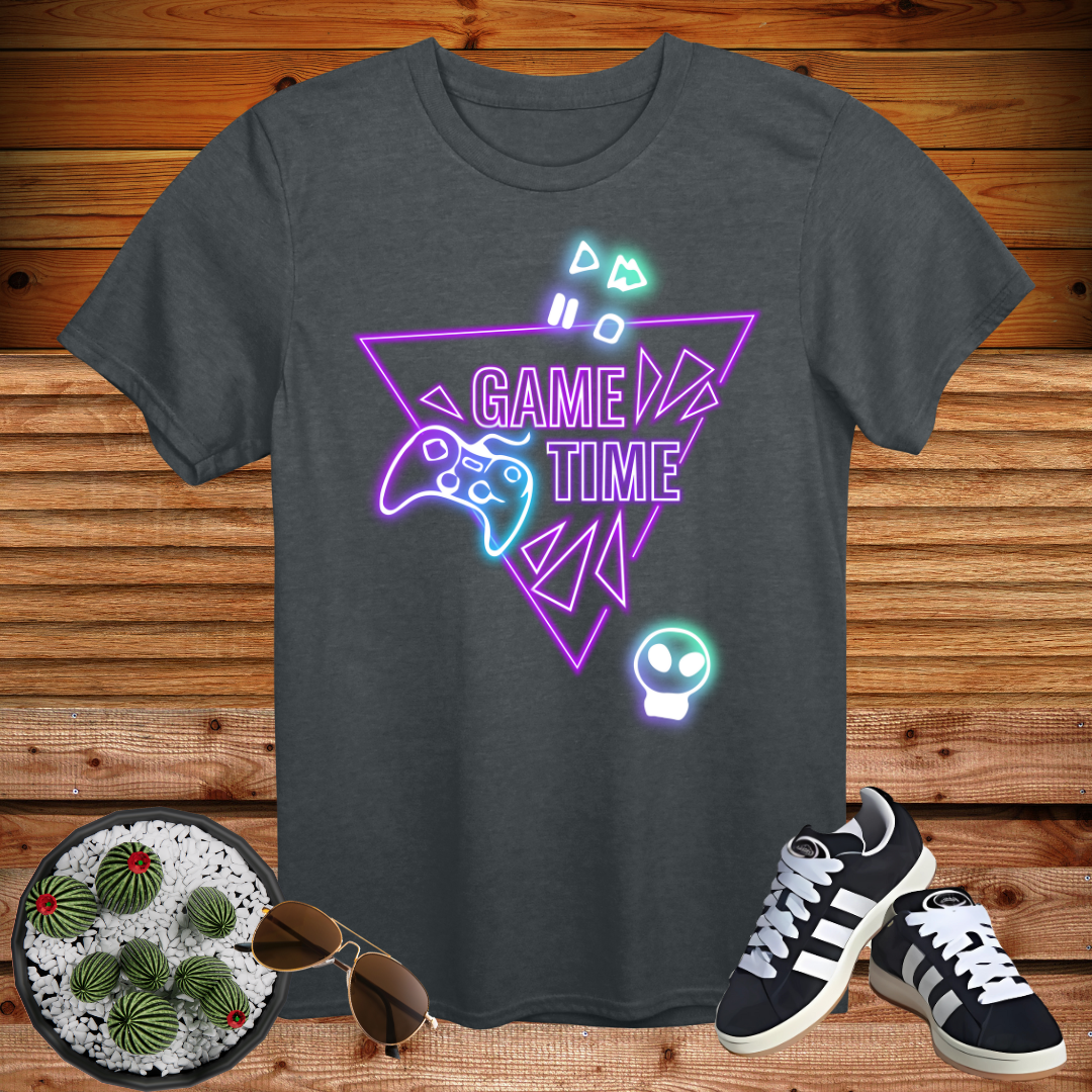 Game Time Neon Gamer T-Shirt – Cool Gaming Glow Tee