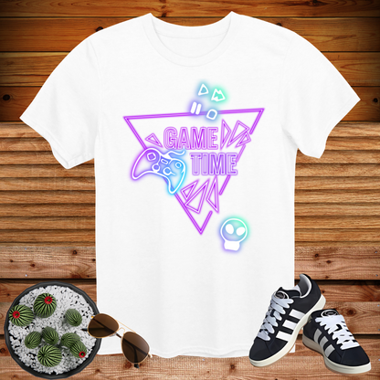 Game Time Neon Gamer T-Shirt – Cool Gaming Glow Tee