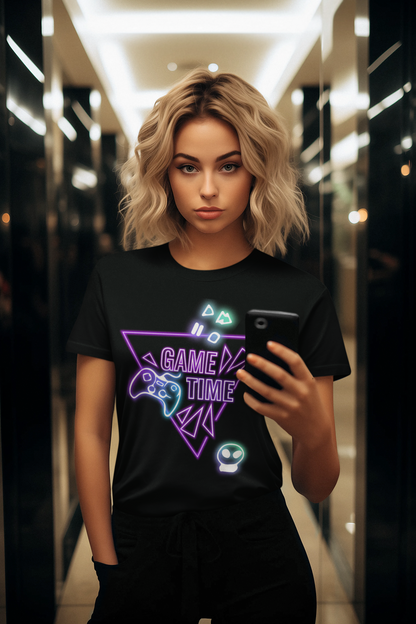 Game Time Neon Gamer T-Shirt – Cool Gaming Glow Tee